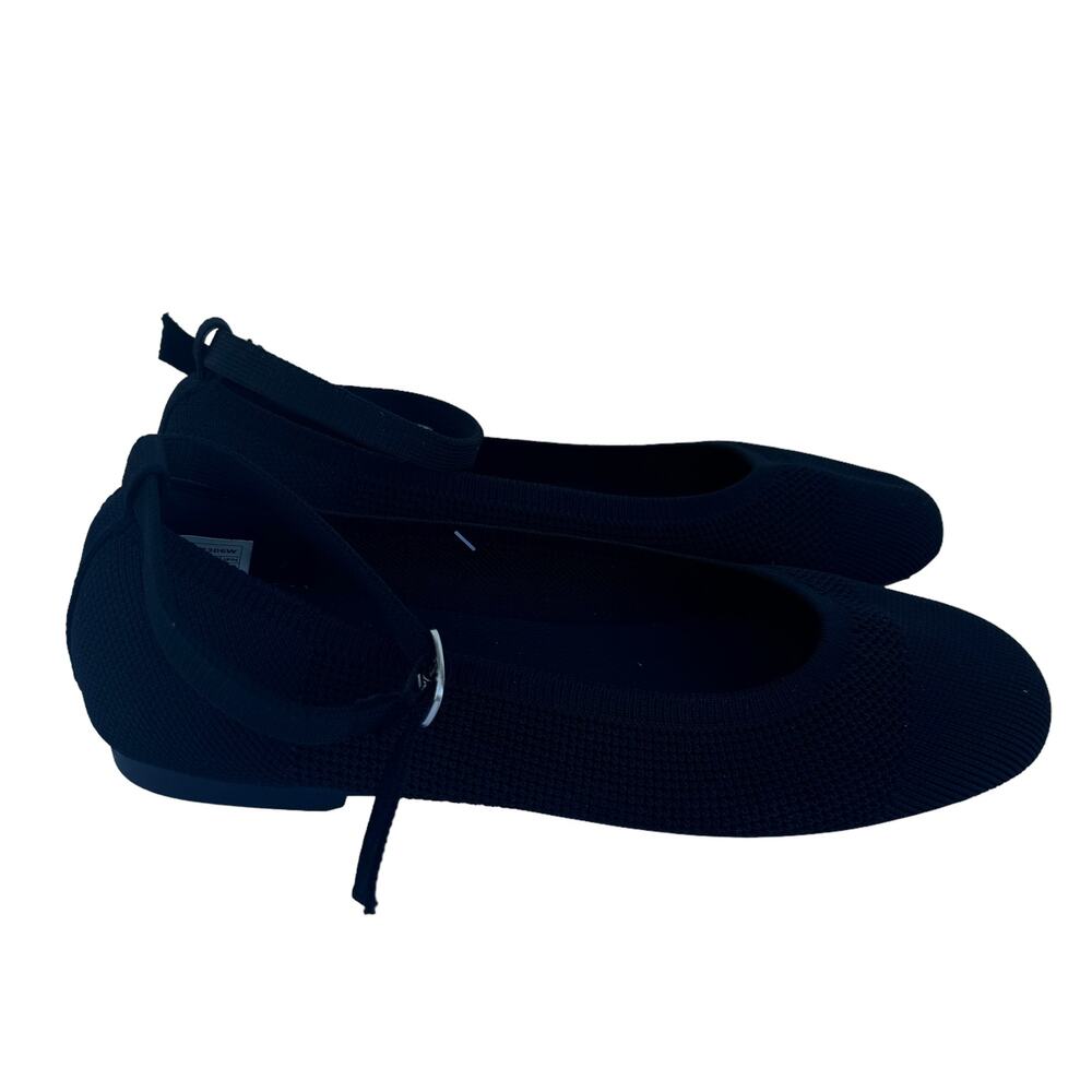NWT Burudani Black Knit Removable Insole Round Toe Ankle Strap Ballet Flats 9 - Picture 8 of 12